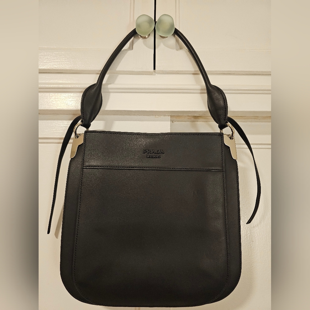 Prada Black Leather Shoulder Bag - Outstanding Condition.
